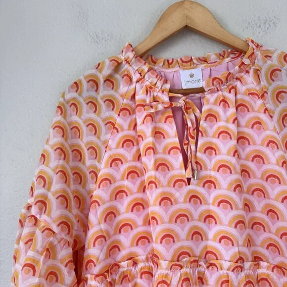 J Marie The Summer Tiered Dress size Large Retail $128 New Rainbow - Picture 7 of 13